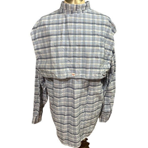 VINEYARD VINES Mens Plaid Harbor Shirt Performance Vented Blue & White Size XL - Picture 2 of 5